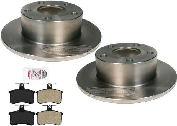 Rotores de freno de disco trasero y pastillas de freno semimetálicas para Audi 100 1992-1994