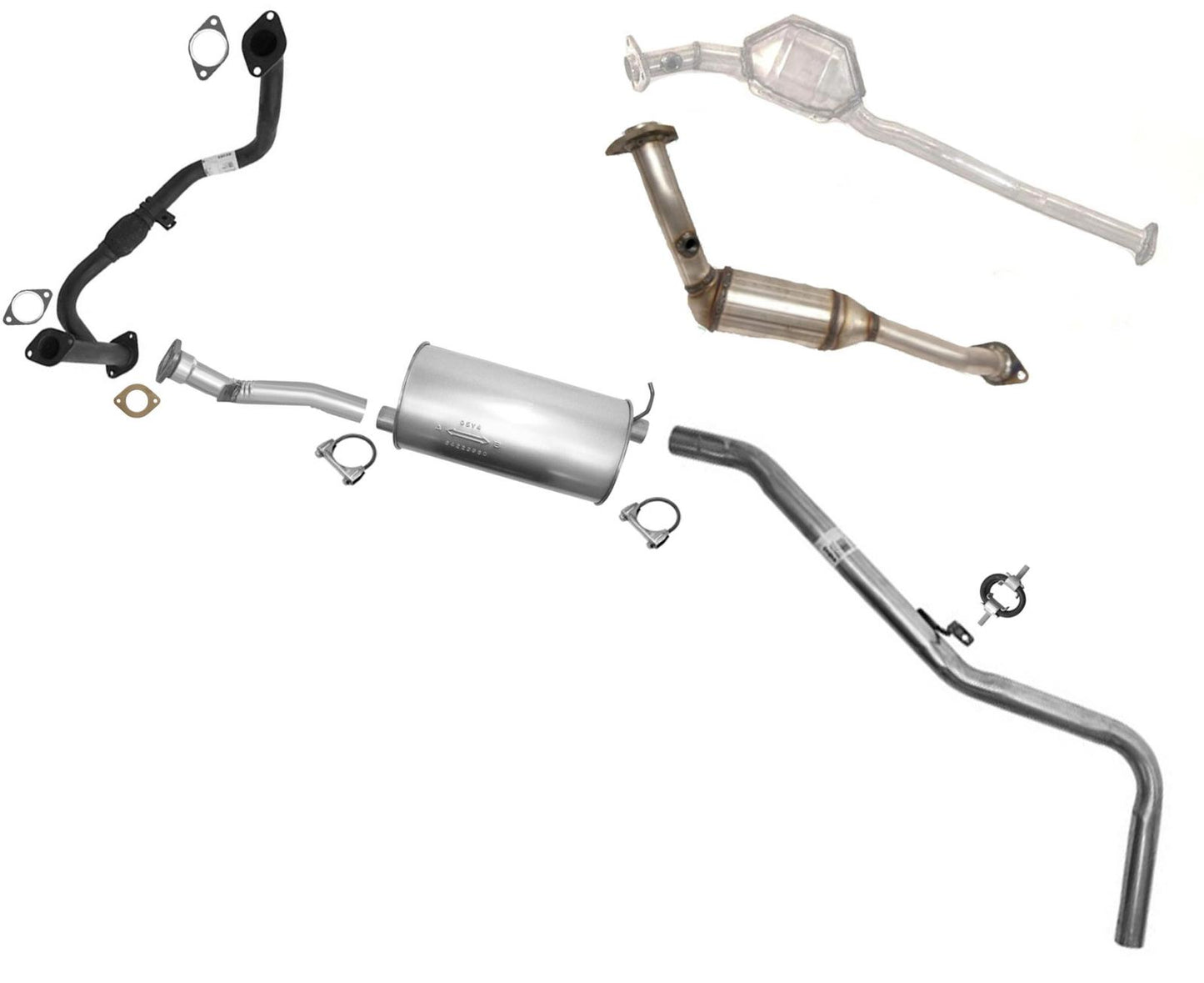 El silenciador del tubo del sistema de escape se adapta a las 4 ruedas motrices Nissan Xterra 3.3L 00-02 - Photo 1
