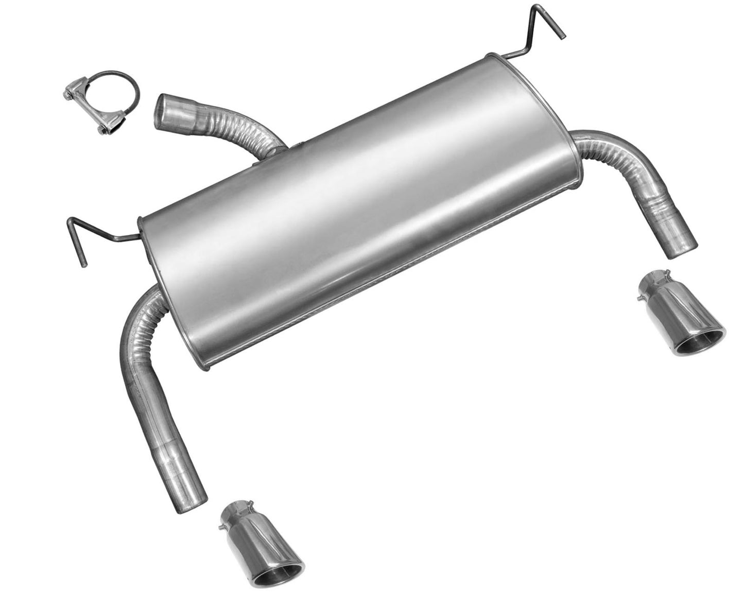 Rear Muffler with Clamp & Chrome Tips fits Ford Escape 2013-2019 Made in USA