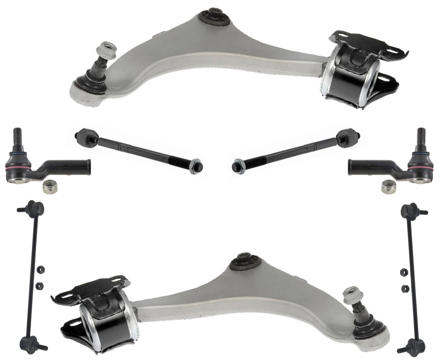 Front Lower Control Arms Inner Outer Tie Rods & Links For Volvo S60 2011-2018