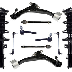 Front Struts Lower Control Arms Tie Rods Link For 16-19 Chevrolet Cruze LT 1.4L