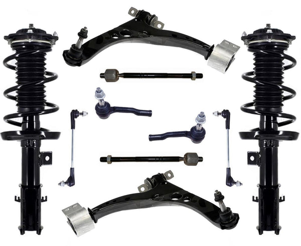 Front Struts Lower Control Arms Tie Rods Links For 2016-19 Chevrolet Cruze LS