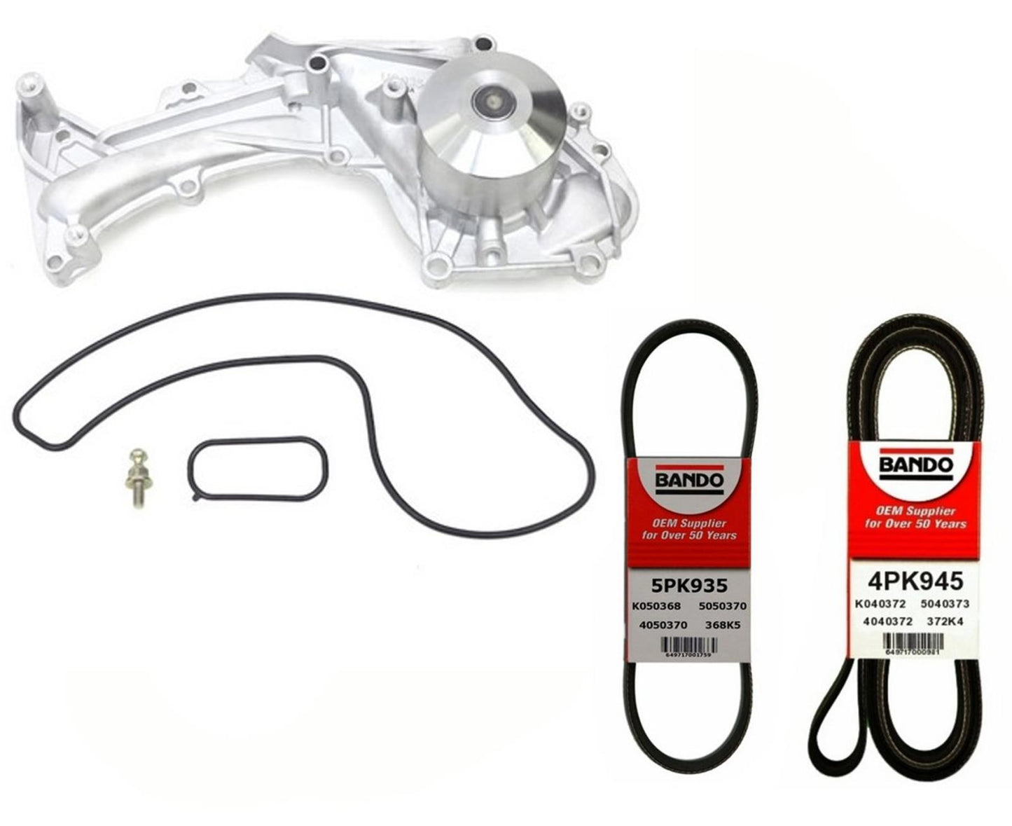 100% All New Engine Water Pump with Engine Fan Belts for Acura 3.5RL 96-04