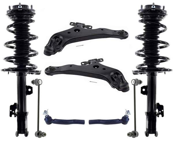 Front Struts Control Arms Tie Rods Links For 2014-2019 Toyota Highlander  2.7L