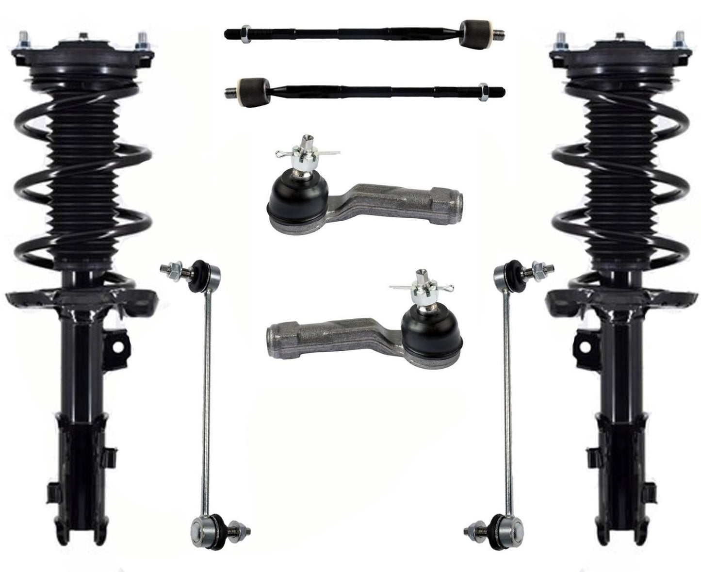 Front Struts Tie Rods Links For 2017 Elantra Eco US Built W/O 17 Inch Wheel