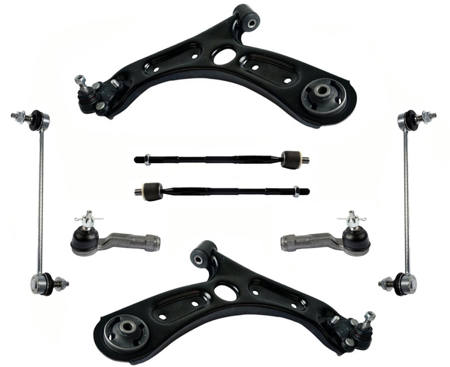 Front Lower Control Arms Inner Outer Tie Rods & Links For 2017 2018 2019 Elantra