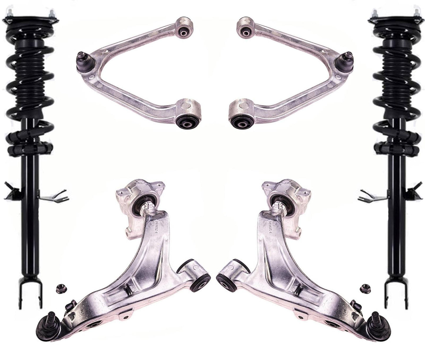 Brazos de control superiores e inferiores de puntales delanteros para tracción trasera 14-17 QX70 3.7L