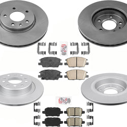 Rotores y pastillas de freno de disco revestidos delanteros y traseros para código de freno GMC 18-19 Terrain J60