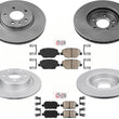 Coated Disc Brake Rotors & Pads For 2018 Buick TourX with 300MM Front Rotors