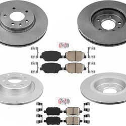 Coated Disc Brake Rotors & Pads For 2018 Buick TourX with 300MM Front Rotors