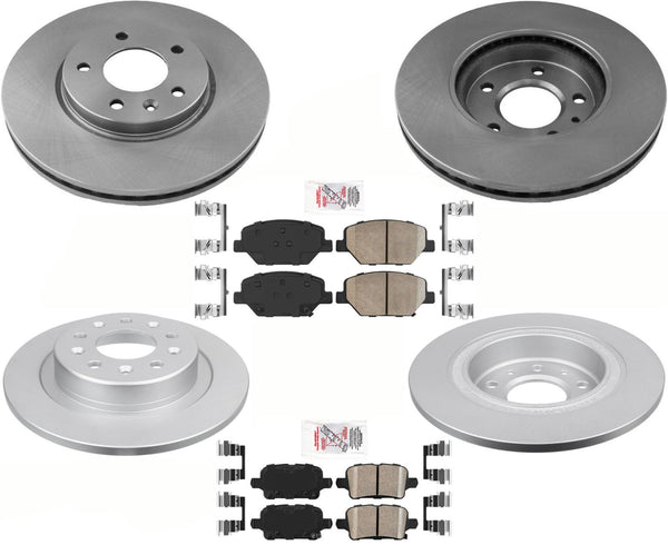 Coated Disc Brake Rotors & Pads For 2018 Buick TourX with 300MM Front Rotors