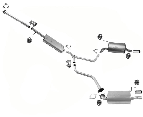 Fits 2004-2006 Acura MDX 3.5L Middle Resonator Dual Muffler Exhaust System