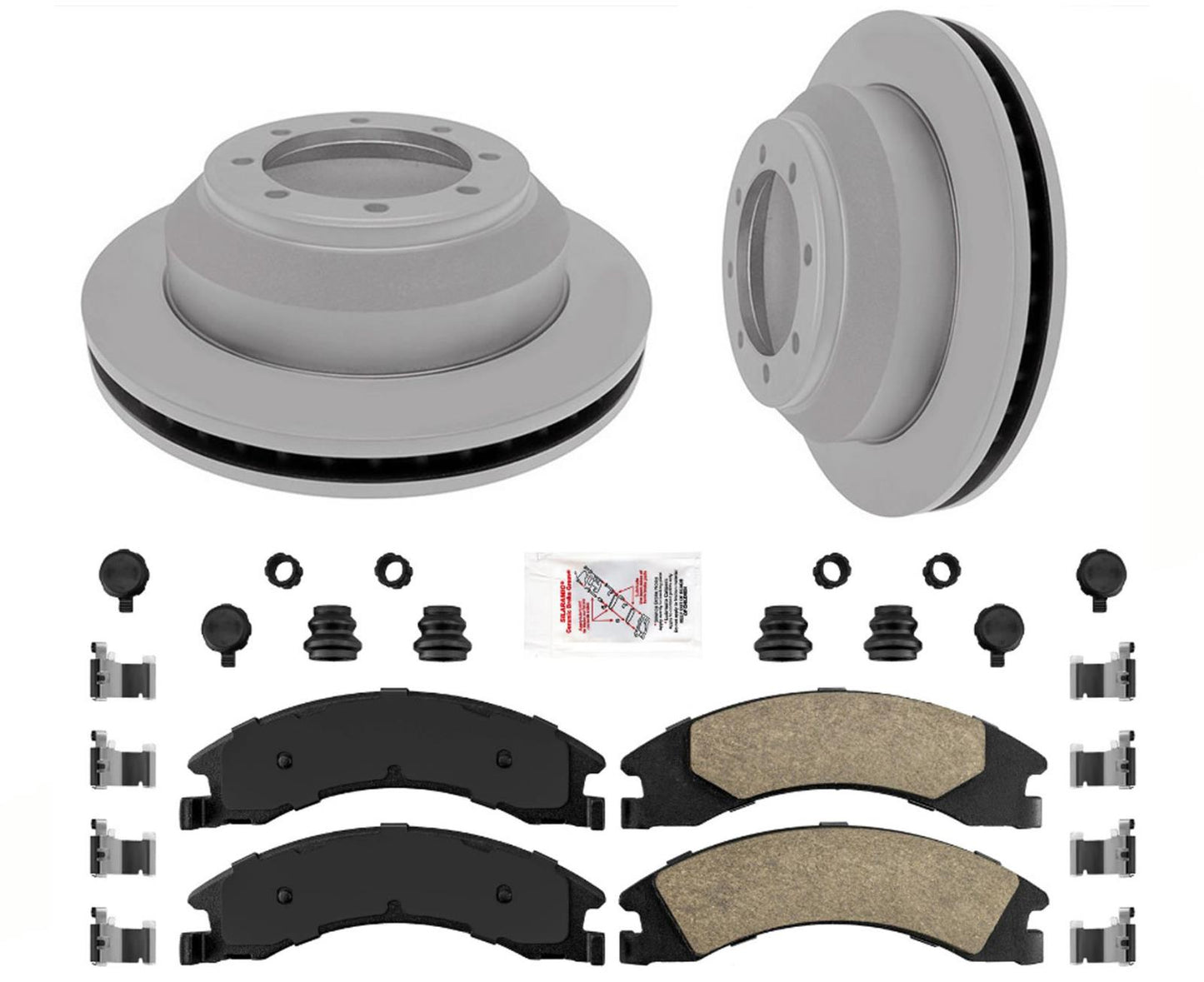 Rear Ceramic Pads & Coated Rotors FOR FORD E350 2008-2019 Dual Rear Wheel HD