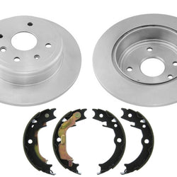 Rear Disc Brake Rotors with Parking Brake Shoes for 2004-2006 Suzuki Verona 3pc