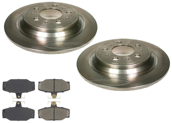 Rear Disc Brake Rotors and Semi Metallic Brake Pads for 1998-2001 Volvo V70