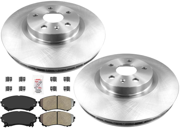 Front Disc Brake Rotors and Semi Metallic Brake Pads for 2008-2014 Cadillac CTS