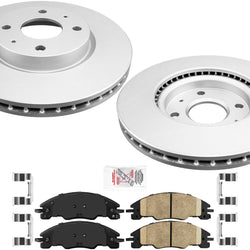 For 2008-2011 2.0 Focus Coated Front Disc Brake Rotors & Ceramic Pads Hardware