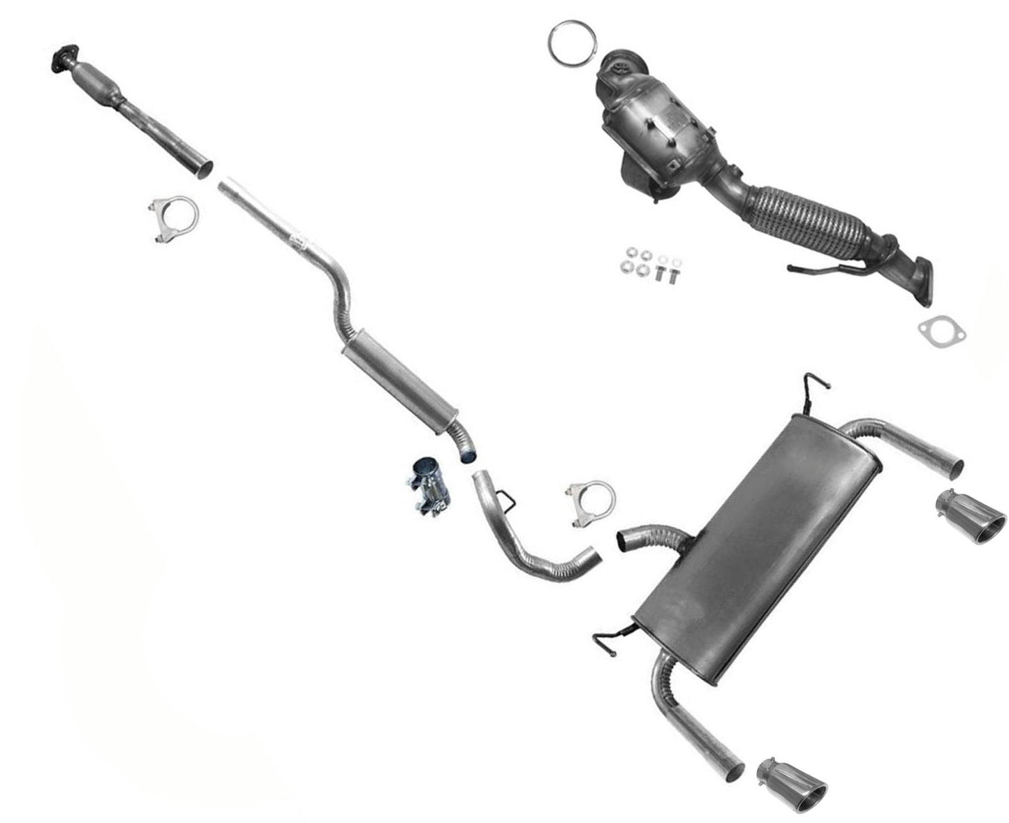 Silenciador de tubos de resonador de escape fabricado en EE. UU. para Ford Escape 2013-2016 2.0L Eng.
