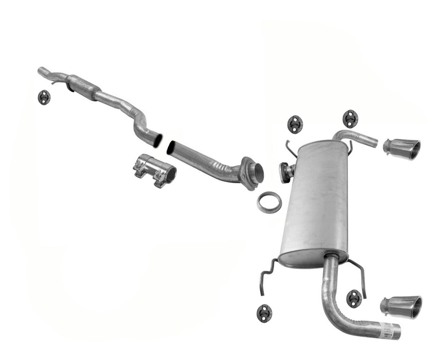 Silenciador trasero doble con resonador de tubo de extensión soldado para CX-7 CX7 2.3L 2007-2012