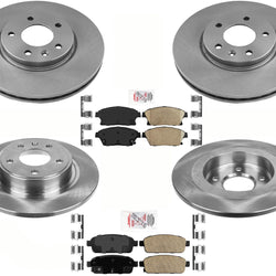 Coated Front Disc Brake Rotors & Ceramic Pads For 2012-2017 Buick Verano 6Pc