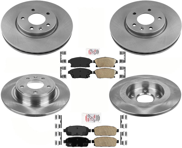 Coated Front Disc Brake Rotors & Ceramic Pads For 2012-2017 Buick Verano 6Pc