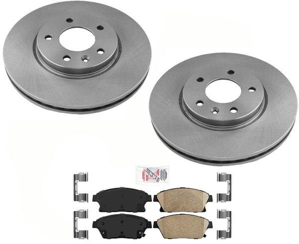 Coated Front Disc Brake Rotors & Ceramic Pads For 2012-2017 Buick Verano