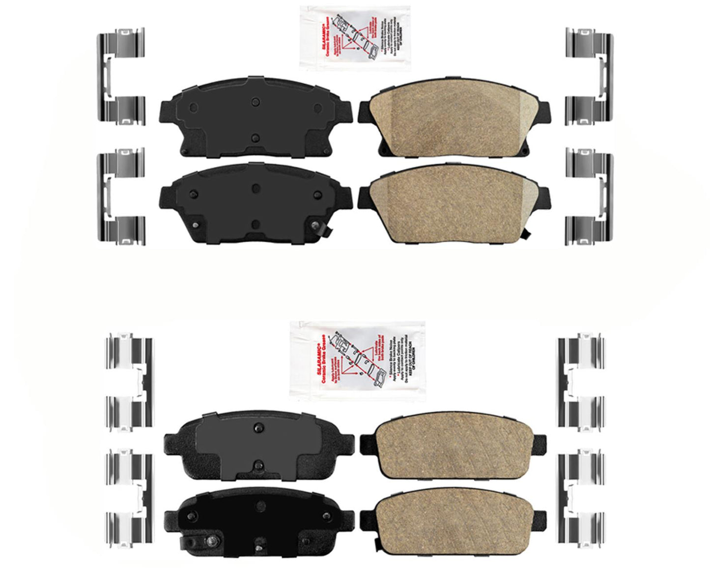 AmeriPRO Almohadillas de cerámica delanteras y traseras para Buick Verano 2012-2017