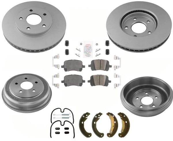 Coated Front Disc Brake Rotors Pads For 06-09 Chevrolet HHR w/ rear drum brakes
