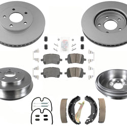 Coated Front Disc Brake Rotors Pads For 10-11 Chevrolet HHR w/ rear drum brakes