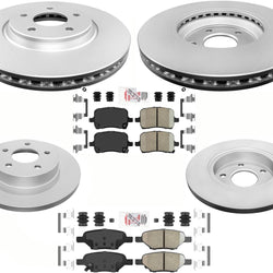 Coated F&R Disc Brake Rotors & Ceramic Pads For 2008-2010 HHR w 4 W Disc Brk