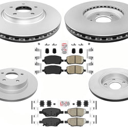 Coated Front & Rear Disc Brake Rotors & Ceramic Pads For 2007-2010 Pontiac G5