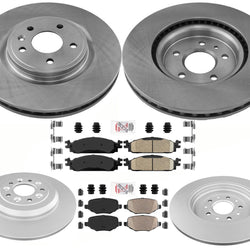 Front and Rear Disc Brake Rotors w/ Ceramic Pads For 2009 2011 Lincoln MKS