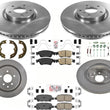 Front & Rear 330mm Disc Brake Rotors Ceramic Brake Pads for Infiniti Q60 14-15
