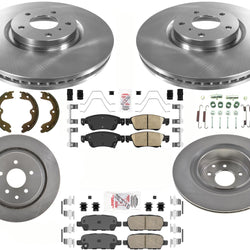 Front & Rear 330mm Disc Brake Rotors Ceramic Brake Pads for Infiniti Q60 14-15