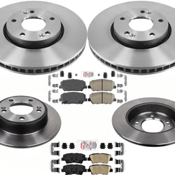 High Carbon Performance Brake Rotor & Pads For 2013-2014 Hyundai Veloster Turbo