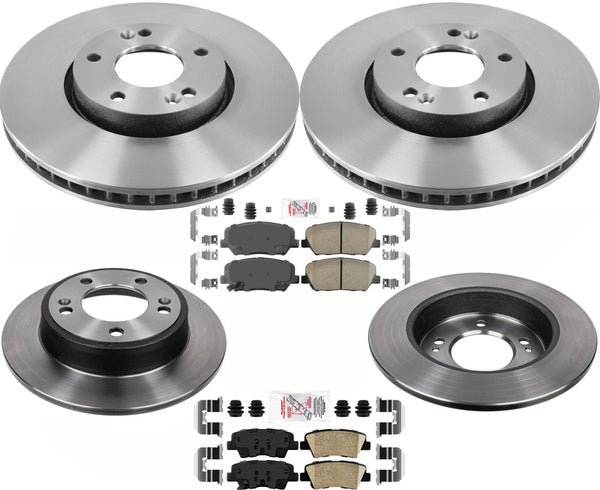 High Carbon Performance Brake Rotor & Pads For 2013-2014 Hyundai Veloster Turbo