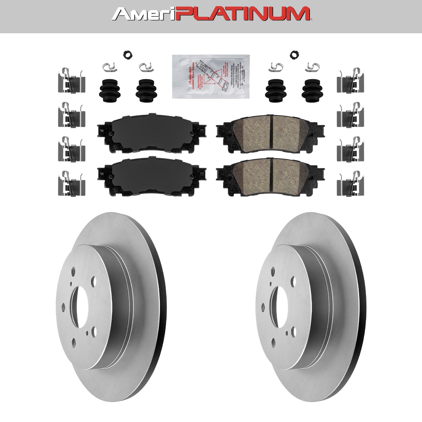 Rear Ceramic Brake Pads & Coated Rotors FOR 2015-2021 AVALON CAMRY NX200T NX300