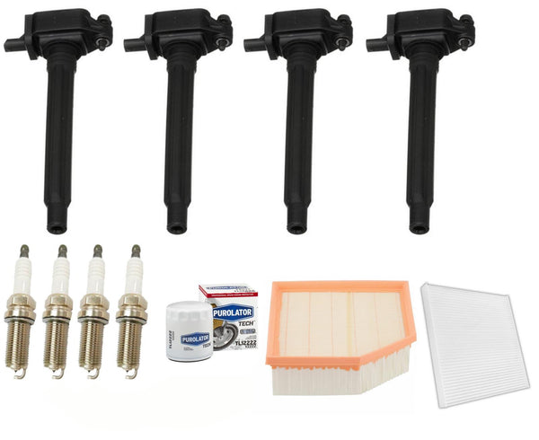 Tune Up Kit Ignition Coils Spark Plugs & Filters For 2013-2016 Dodge Dart 2.4L