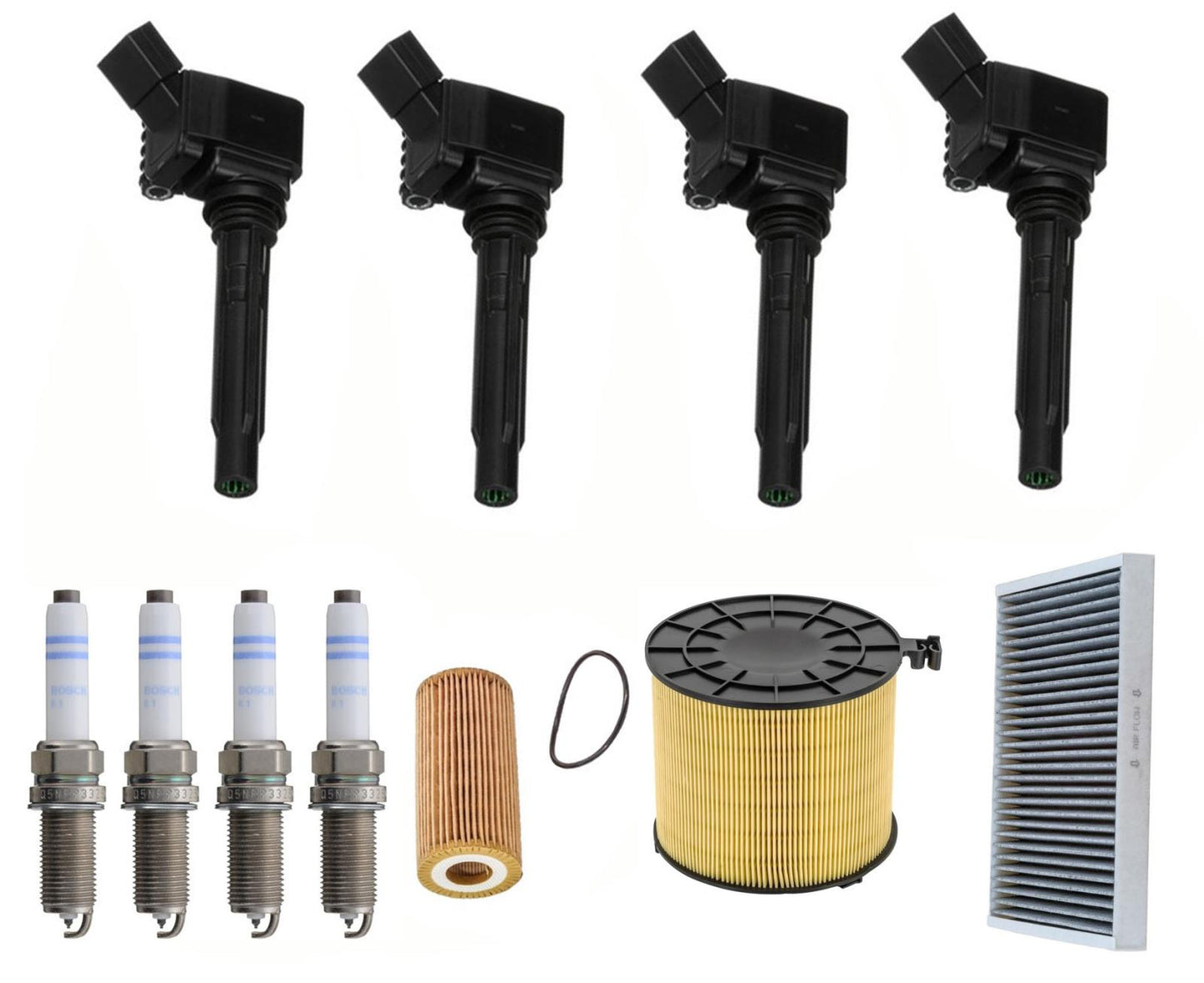 Direct Ignition Coils Spark Plugs & Filters For 2017-2019 Audi A4 Quattro 2.0L