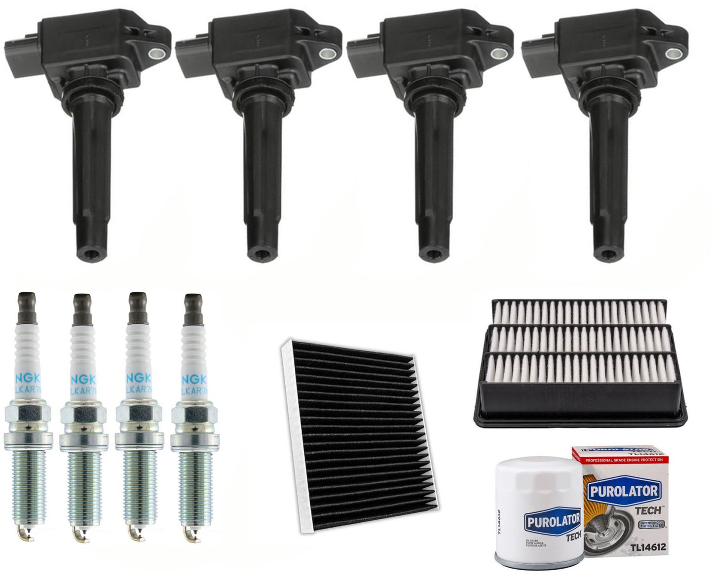 4 Direct Ignition Coils Spark Plugs & Filters For Mazda CX-9 2.5L 2016 2020 2023