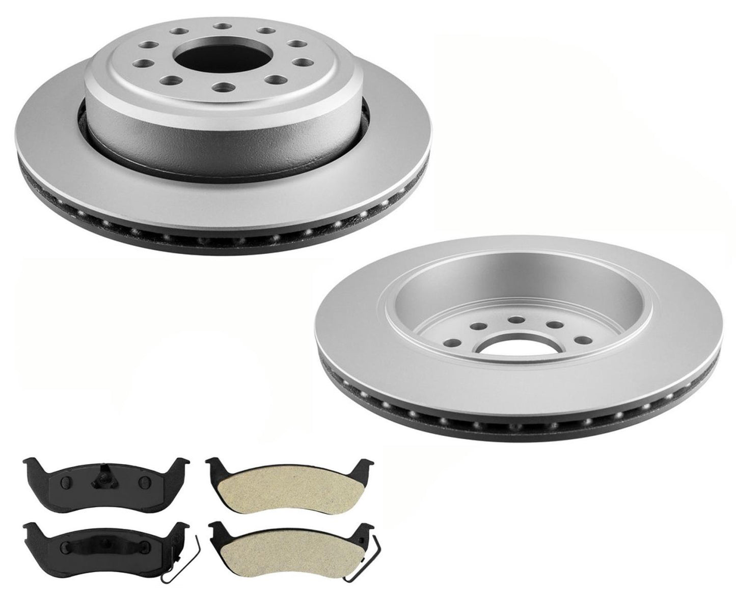 Rear Brake Rotors & Ceramic Brake Pads for Lincoln Town Car 2003-2011 No Limo