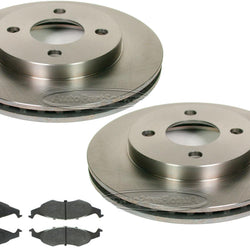 Front Disc Brake Rotors & Semi Metallic Brake Pads for 1995-1997 Dodge Neon