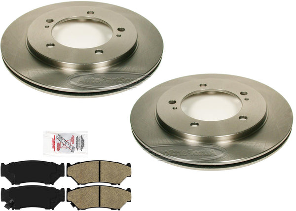 Front Disc Brake Rotors & Semi Metallic Brake Pads for 1999-2004 Suzuki Vitara