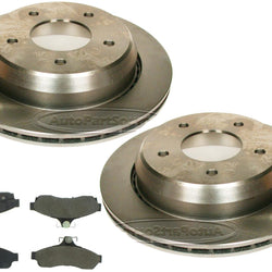 Rotores de freno de disco trasero y pastillas de freno semimetálicas para Chevrolet Impala 1994-1996