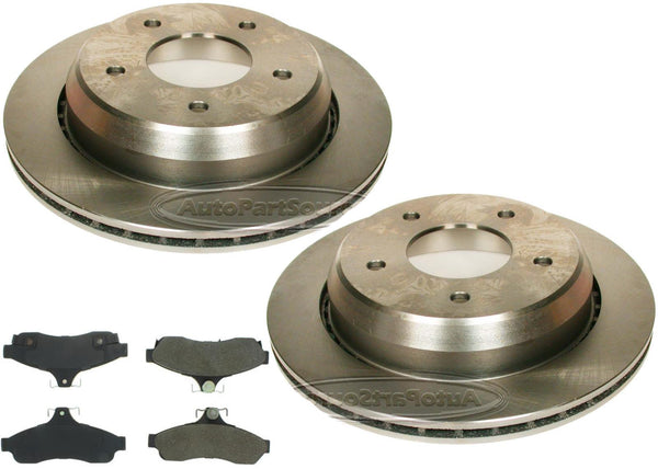 Rotores de freno de disco trasero y pastillas de freno semimetálicas para Chevrolet Impala 1994-1996