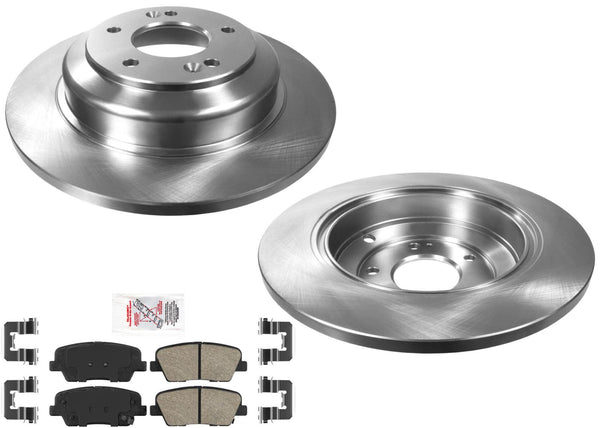 Rotores de freno de disco trasero y pastillas de freno de cerámica para Hyundai Genesis Coupe 2010-2016