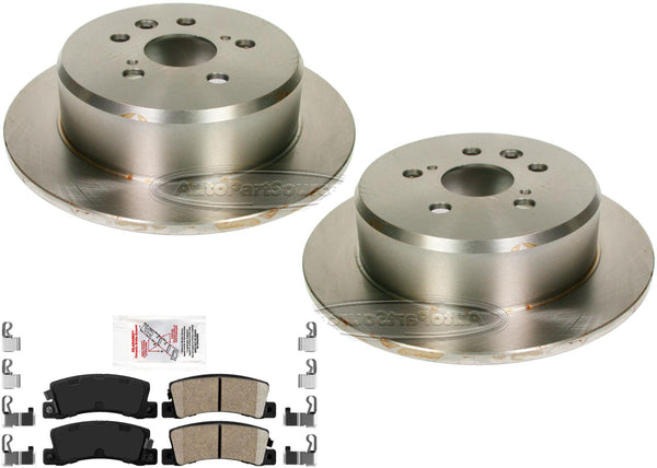 Rear Disc Brake Rotors & Ceramic Brake Pads for 1990-1991 Lexus ES250