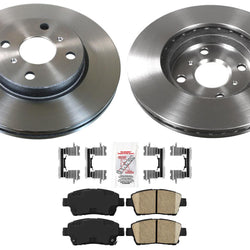 Front AmeriBRAKES GEO Coated Disc Brake Rotors & Pads for 2004-2006 Scion xA xB
