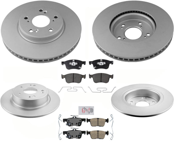 F&R AmeriBRAKES GEO Coated Disc Brake Rotors & Pads for 18-22 Honda Accord EX-L