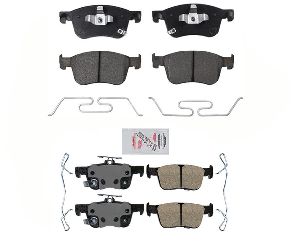 Front & Rear AmeriBRAKES Disc Brake Pads Hardware For 2018-21 Honda Accord EX-L